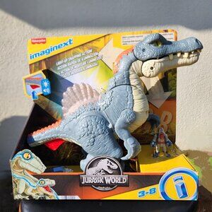 NEW LARGE Jurassic World Dinosaur Spinosaurus Toy Ultra Snap Lights Sounds Fishe